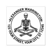 Kruis Been Mediterend Skelet Naam Adres Zelfinktende Stempel (Design)