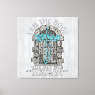 Kruis bewaken van een deur-T-Shirt Canvas Afdruk