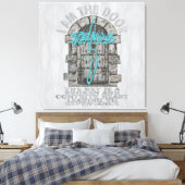 Kruis bewaken van een deur-T-Shirt Canvas Afdruk (Insitu (Slaapkamer))