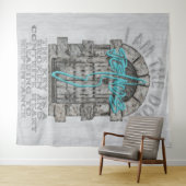 Kruis bewaken van een deur-T-Shirt Wandkleed (In Situ (horizontaal))