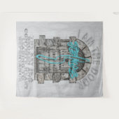 Kruis bewaken van een deur-T-Shirt Wandkleed (Voorkant (horizontaal))