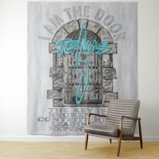 Kruis bewaken van een deur-T-Shirt Wandkleed (In situ)