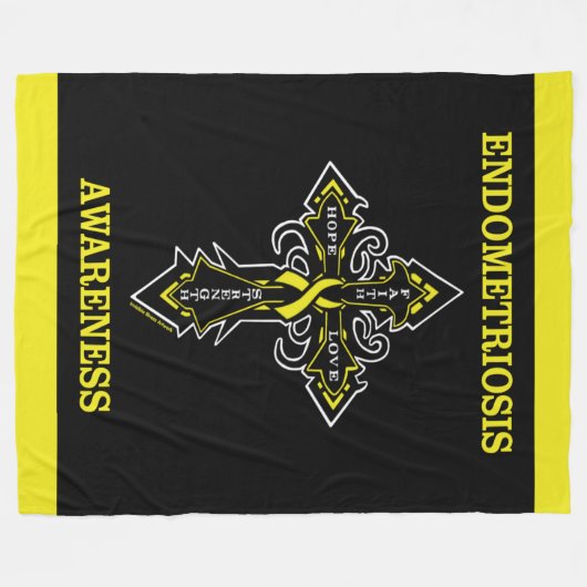 Kruis/Bewustheid...Endometriosis Fleece Blanket (Voorkant (Horizontaal))