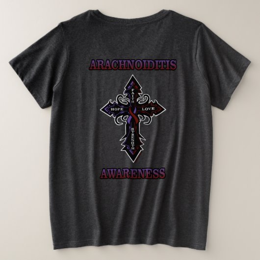 Kruis/bewustzijn.. Arachnoiditis Grote Maat T-shirt (Design achterkant)