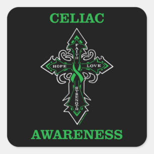 Kruis/bewustzijn... Celiac Vierkante Sticker