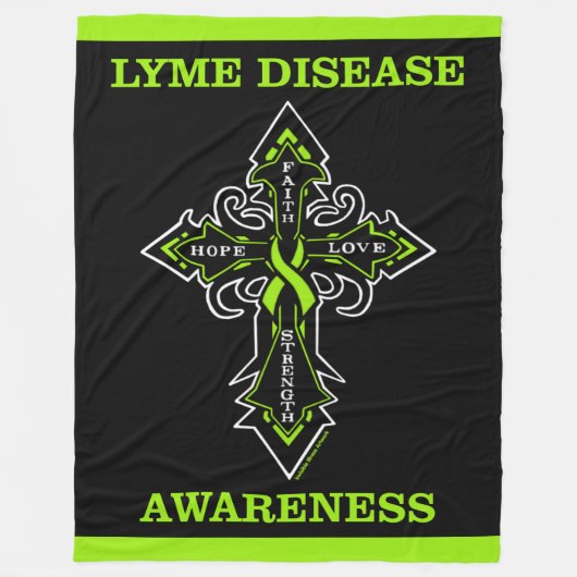 Kruis/bewustzijn... Lymziekte Fleece Deken (Voorkant)