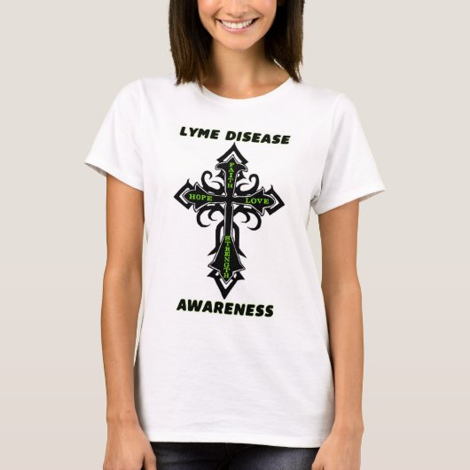 Kruis/bewustzijn... Lymziekte T-shirt (Voorkant)