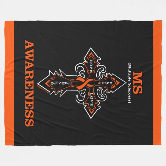 Kruis/bewustzijn...MS Fleece Deken (Voorkant (Horizontaal))