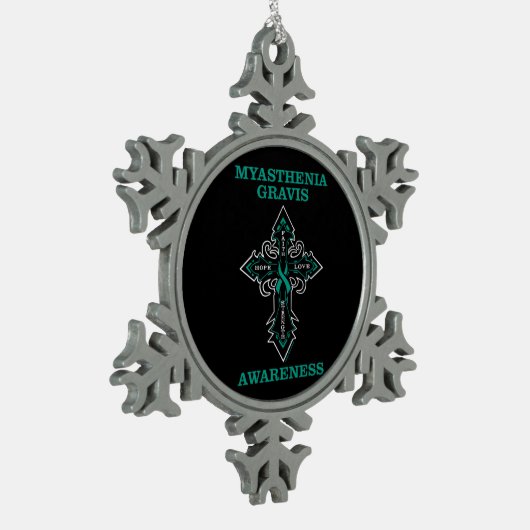 Kruis/bewustzijn... Myasthenia Gravis Tin Sneeuwvlok Ornament (Links)