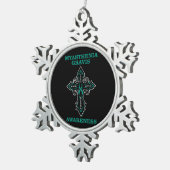 Kruis/bewustzijn... Myasthenia Gravis Tin Sneeuwvlok Ornament (Rechts)