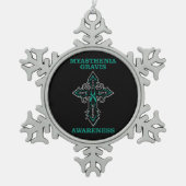 Kruis/bewustzijn... Myasthenia Gravis Tin Sneeuwvlok Ornament (Voorkant)