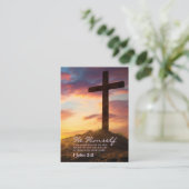 Kruis bij Dusk Bladwijzer Bijbeltekst Advieskaart (Staand voorkant)