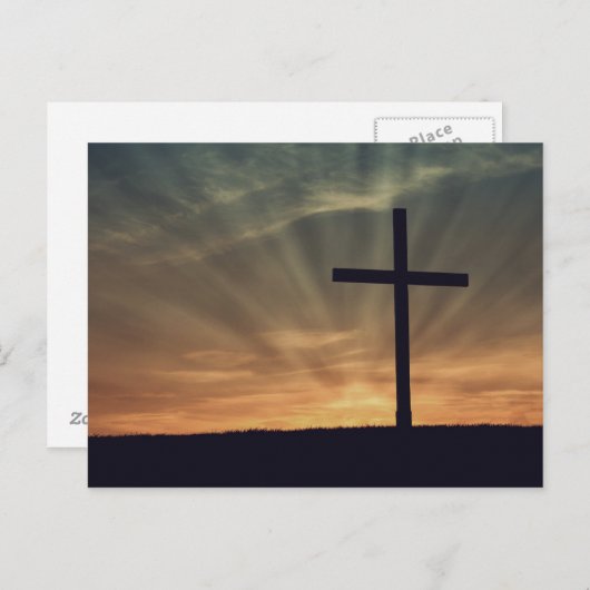 Kruis bij zonsondergang briefkaart (Voorkant / Achterkant)