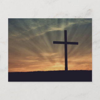 Kruis bij zonsondergang briefkaart