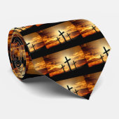 Kruis bij zonsondergang Stropdas (Opgerold)