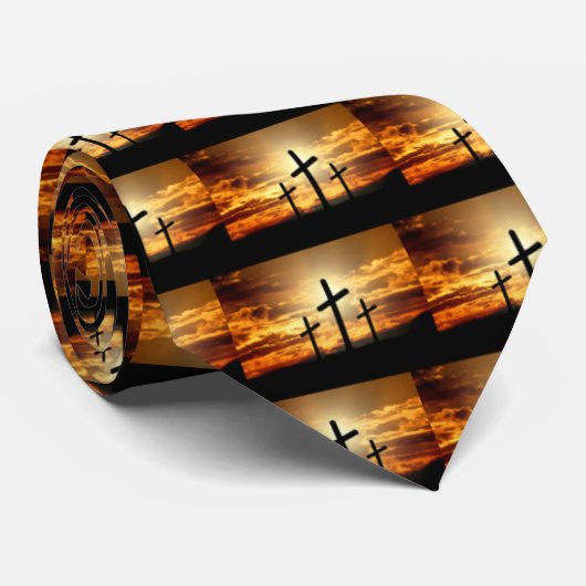 Kruis bij zonsondergang Stropdas (Opgerold)