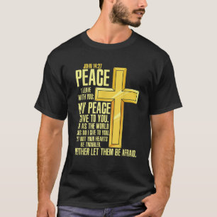 Kruis Bijbelvers Johannes 14 27 Kerk T-shirt
