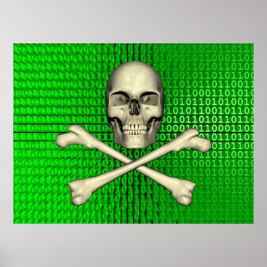 Kruis Botten op binaire Poster (Voorkant)