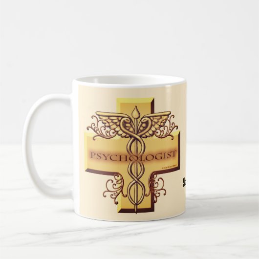 Kruis Caduceus Psycholoog Koffiemok (Links)