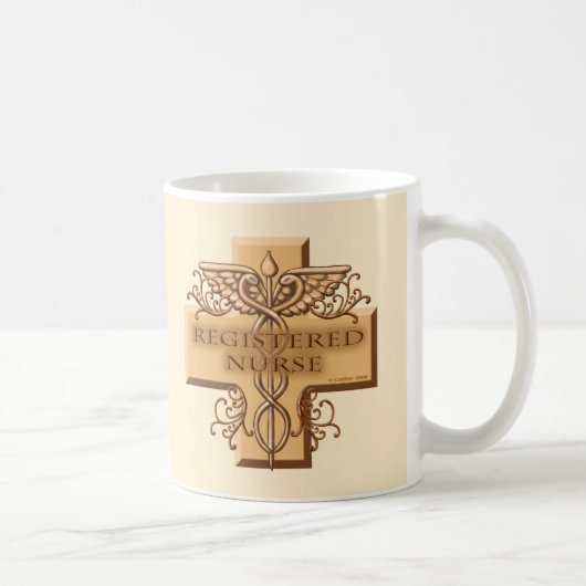Kruis Caduceus RN-verpleegster Koffiemok (Rechts)