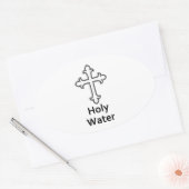 Kruis Christelijke Kerk Heilig Water Ovale Sticker (Envelop)