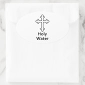 Kruis Christelijke Kerk Heilig Water Ovale Sticker (Tas)
