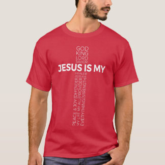 Kruis Christenen Christus Jezus is Mijn God Koning T-shirt