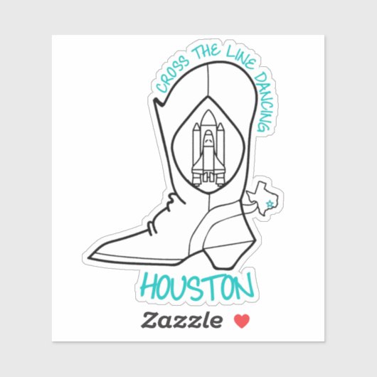 Kruis de lijn die Houston Sticker danst (Vel)