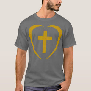 Kruis Derde Cultuur Hart Goud T-shirt