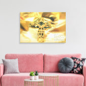 Kruis en Bijbelcitaat - Christendom Canvas Afdruk (Insitu (Woonkamer))