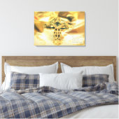Kruis en Bijbelcitaat - Christendom Canvas Afdruk (Insitu (Slaapkamer))
