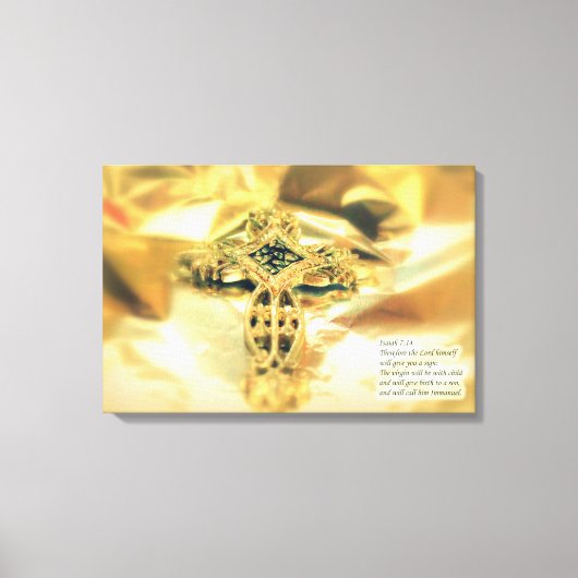 Kruis en Bijbelcitaat - Christendom Canvas Afdruk (Voorkant)