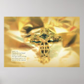 Kruis- en bijbelprijsopgave - christendom poster (Voorkant)