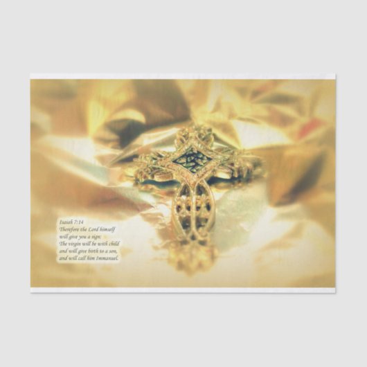 Kruis- en bijbelprijsopgave - christendom tissuepapier (Voorkant)