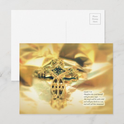 Kruis- en bijbelprijsopgave - Kerstmis Feestdagenkaart (Voorkant / Achterkant)