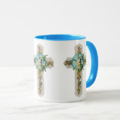 Kruis en Bloemen Mok (Voorkant rechts)