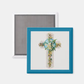 Kruis en bloemen vanaf 1910 Magnet (Voorkant / Achterkant)