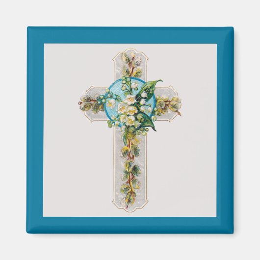 Kruis en bloemen vanaf 1910 Magnet (Voorkant)