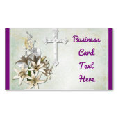 Kruis en bloemen visitekaartje magneet (Voorkant)