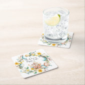 Kruis- en bloemenpaasfeest kartonnen onderzetters (Insitu)