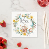 Kruis- en bloemenpaasfeest servet (Insitu)