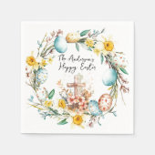 Kruis- en bloemenpaasfeest servet (Voorkant)