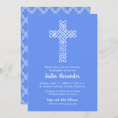 Kruis- en bloemkool Blauw Baptisme Christening Inv (Voorkant / Achterkant)