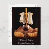 Kruis en Communie Paasfeest Briefkaart (Voorkant / Achterkant)