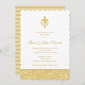 Kruis en duif | Neutrale uitnodiging tot kandidaat (Voorkant / Achterkant)