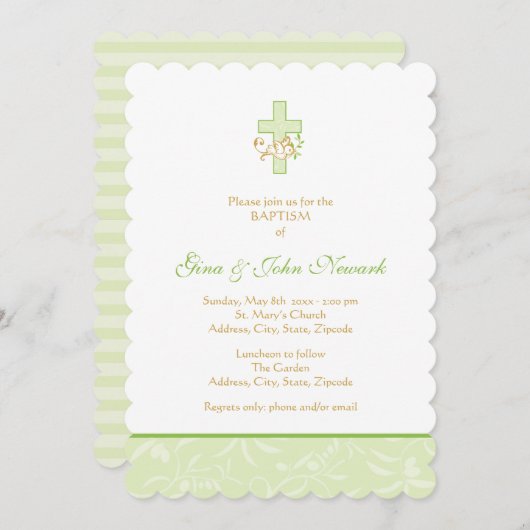 Kruis en duif | Neutrale uitnodiging tot kandidaat (Voorkant / Achterkant)