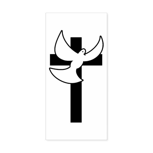 Kruis en duif rubberstempel (Afrduk)