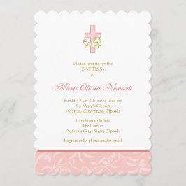 Kruis en duif | Uitnodiging voor koraalmeisjes