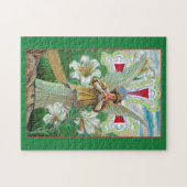 Kruis en engel bidden legpuzzel (Horizontaal)