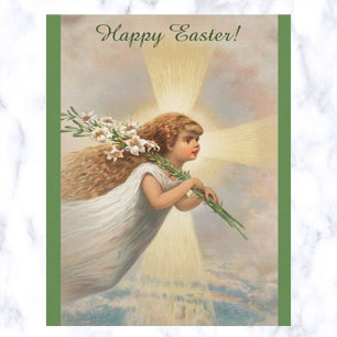  Kruis en Engel Dragen Lelies Briefkaart